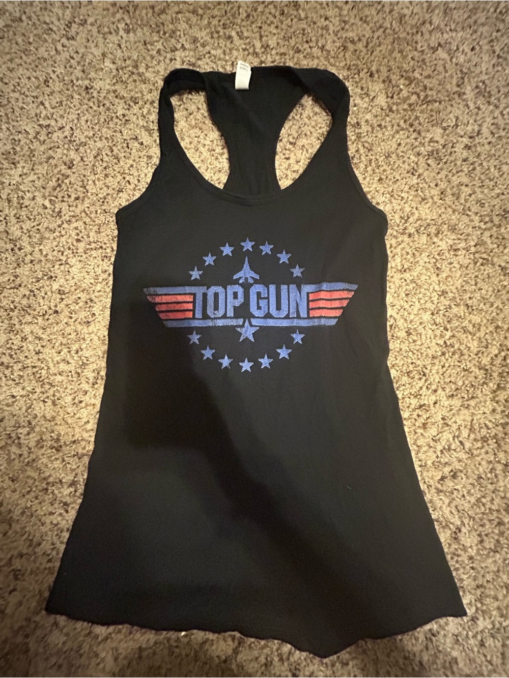 Women’s black red and blue Top Gun tank top like new summer Ideal XS movie